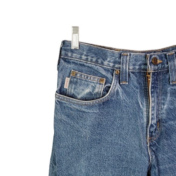 Carhartt Relaxed Fit Vintage Y2K Workwear Medium Wash Denim Jeans 32x34 - Picture 4 of 12